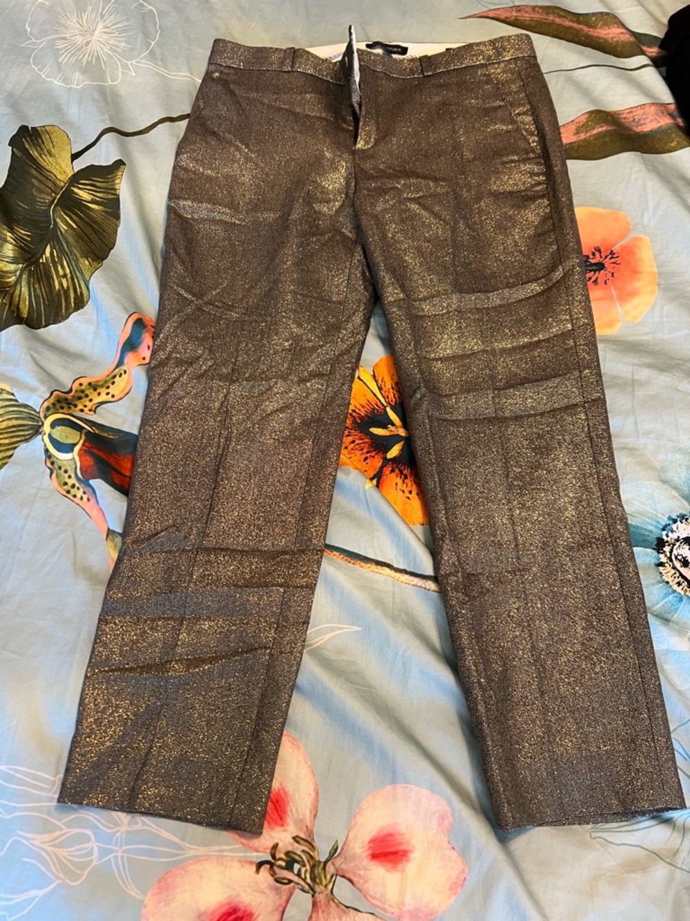 BANANA REPUBLIC Mid-Rise Skinny Metallic Gold Sloan Pants | Size 8